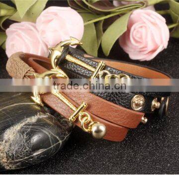 Wholesale Latest Style Leather Bow and Arrow Bracelet