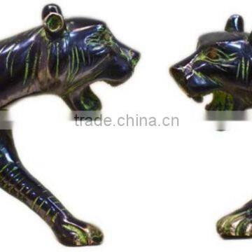 Brass Tiger Pair Showpiece 7"