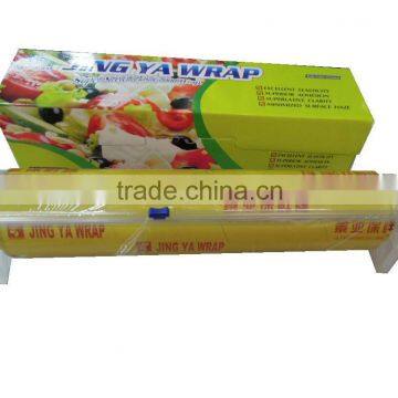 OEM logo width 35cm pvc transparent film/fresh stretch film/soft fruit wrap