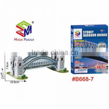 Wholesale fancy 3d puzzle bridge assemble toy as souvenir