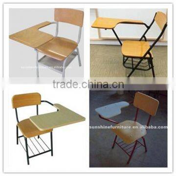 school furniture school desk with writing tablet,school desk with attached chair,school chair with armrest