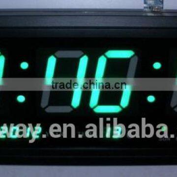 3" green led digital clock with aluminum frame
