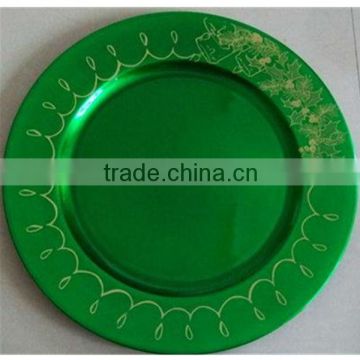 Decorative plastic green under plates