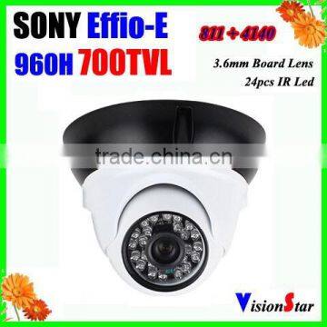 Effio-E CCTV 700TVL 1/3"Sony Super CCD 24pcs Leds 3.6mm Lens OSD Motion Sensor Metal IR Dome Camera