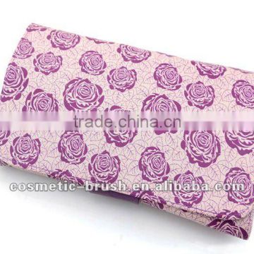 New arrival top quality Professional manufacture purple make up girls beauty brush bag pouch