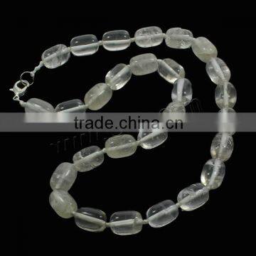 15x10mm Zinc Alloy Lobster Clasp Clear Quartz Necklace