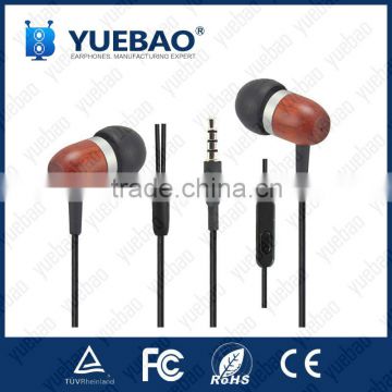 Classic stereo earphone wooden in-ear headphone