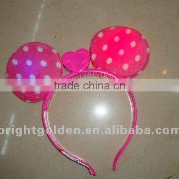 Led flashing mickey mouse ear head bopper with dot