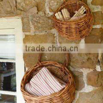 wholesale wicker wall hanging storage basket for home decoration