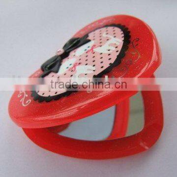 heart shape pocket mirror with diamond