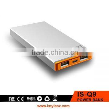 Newest mobile power bank charger 10000mAh with double usb output