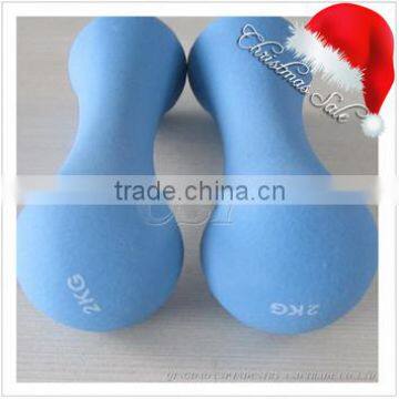 High Quality Color Vinyl Dipping Dumbbell ,Crossfit Gym Basic Equipment Rubber Coated Dumbbell photo-2