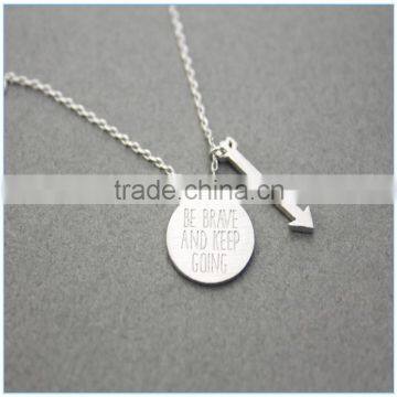 Be brave and keep going With Arrow Charm Pendant Necklace                        
                                                Quality Choice