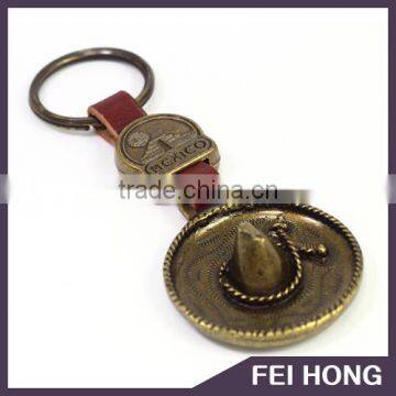 Custom Souvenir Gift Brass Maxico Hat Shape Keychain photo-4