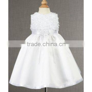 Sleeveless Wedding Child Clothes Attractive Design White Prom Lace Girl Dress