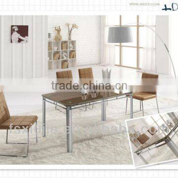 Modern Elegant Metal Durable Glass Dining Table and Chairs,Office Table,Dining Table L829-1