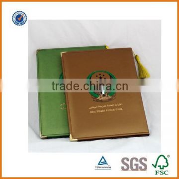 Promotional custom certificate folder,A4 certificate holder/ pu leather certificate holder