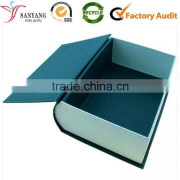 Large strong solid printing recycle fake book shape packaging storage box