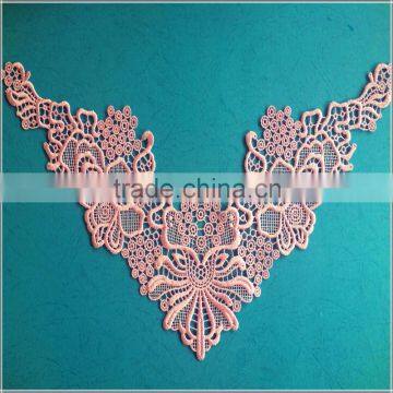 Polyester v-neck lace collar patterns for ladies