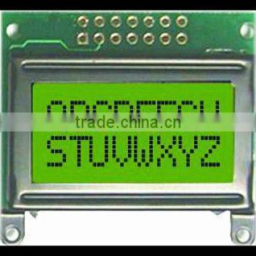 COB 0802 yellow-green screen small size lcd module