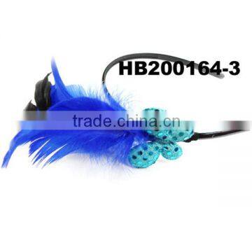 blue indian sequin feather headband for kids