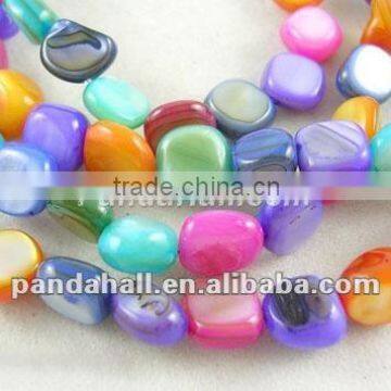 34" Mixed Color Chip Beads, Fresh Water Shell Strands(SHZM002)