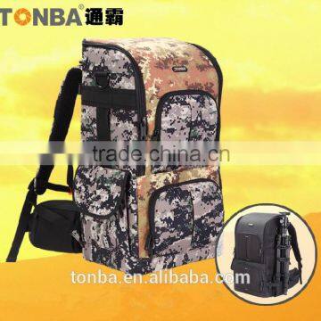 Jungle Camo Convertible and Functional Outdoorsy DSLR and Camera Shoulder Backpack Bag With Gear and Accessories-Camo & Black photo-5