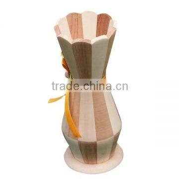 Wholesale dacoration natural wooden vase