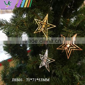 Christmas gift 3D metal five-pointed star Christmas tree decoration