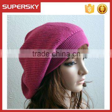 A-150 chunky knit slouchy beanie knit women slouch hat knitted slouchy beanie hat