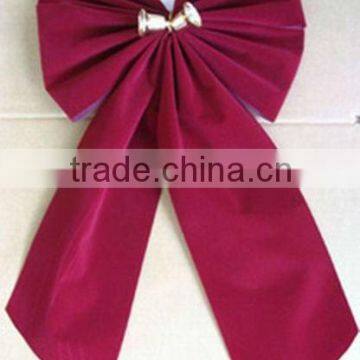 HOT SALE Christmas Tree Giant Burgundy Velvet Ribbon Bell Bow Tie