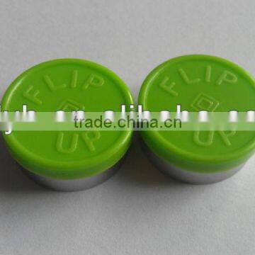 20mm green plastic and aluminum flip off cap