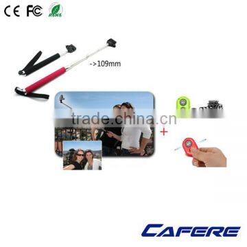 Hot new products for 2015 selfie stick monopod with bluetooth shutter for Iphone 6 plus/ IPhone 5s,bluetooth selfie monopod set