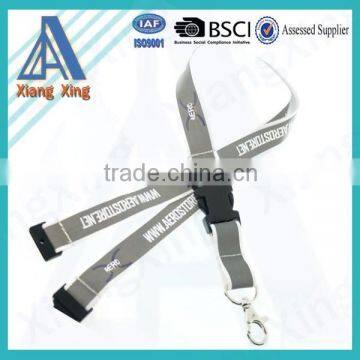 Supermarket promotional item polyester single custom lanyard for klds