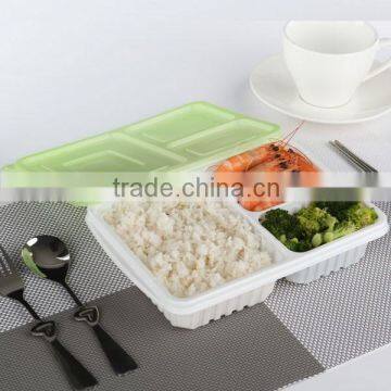 wholesale disposable plastic japanese bento box with 3 compartment