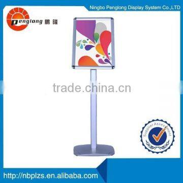 Executive aluminum menu holder Round Corner A4 Floor Standing Poster DIsplays with Snap Frame Type