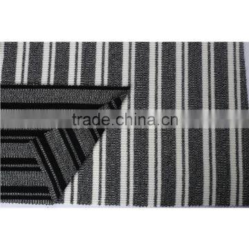 Stripe design polyester interlock yarn dyed 2*2rib knit fabric