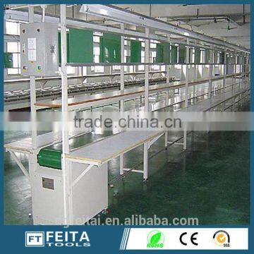 belt conveyor for working tables assembly line