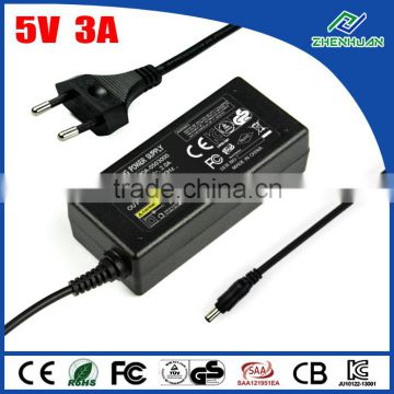 Router power supply 5V 3A AC DC adapter with 5.5*2.1mm DC connector