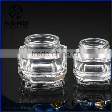 30ml/50ml Unique octagonal shaped glass cosmetic jars for cream                        
                                                                                Supplier's Choice