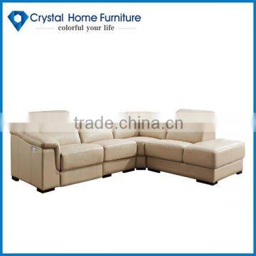 Reclining function power lift small leather sofa