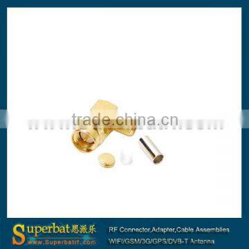SMA connector Crimp Plug right angle goldplate for LMR195