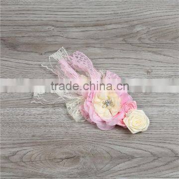 baby flower pink and yellow headhands manufacturer for baby girls boutique wholease cute fancy hairbands