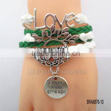 Wholesale 2016 Gift Charm Cute Best Friend Handcuffs Design Woven Bangle Karma Infinity Bracelet photo-4