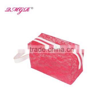 2016 Hot Popular PVC beach cosmetic bag with Lace