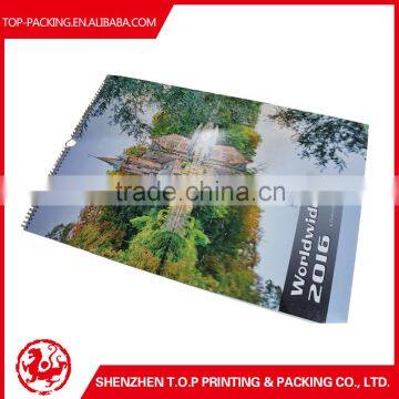 2017 hot sale high quality wall calendar printing service with customized design