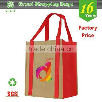 Reusable Non woven Polypropylene Handle Grocery Tote Bags Plain