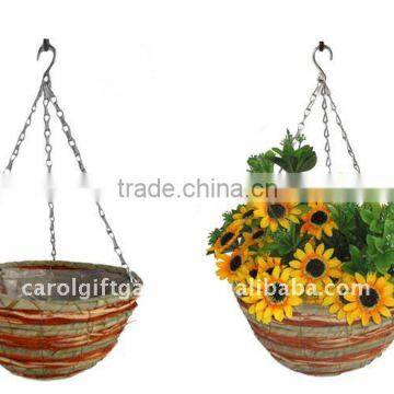 Nature red Rattan hanging planter, hanging basket, Nature red Rattan flower pot