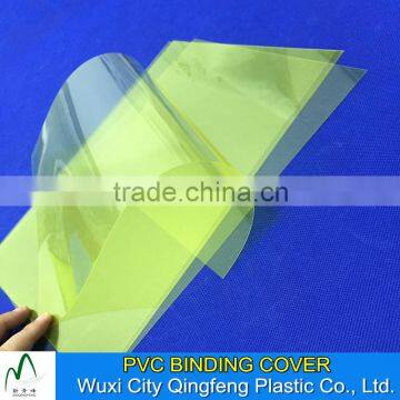 Yellow Color A3 A4 PVC Book Binding Cover Plastic Transparent Sheet