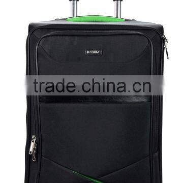 20" black durable polyester fabric four wheels rolling trolley case